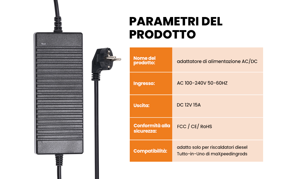 Adattatore di alimentazione Solo per riscaldatore diesel All-in-one 12V-15V